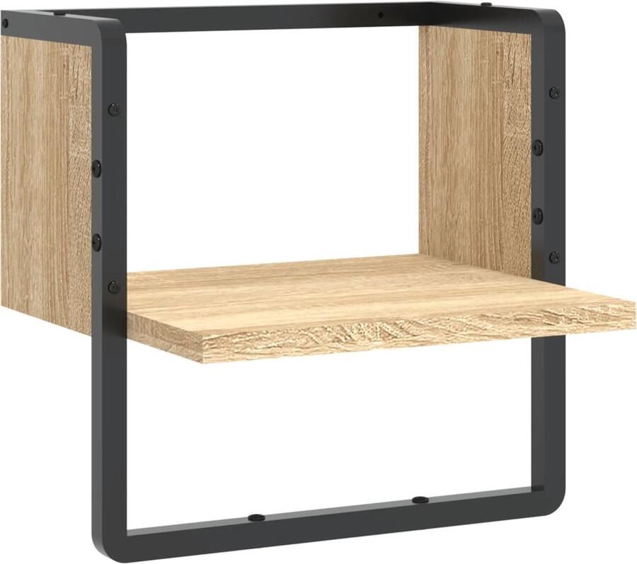 VidaXL Wandschap 30x25x30 cm Sonoma eikenkleurig Wanddecoratie Houten Wandplank Opbergruimte Salontafel Livingroom Decor