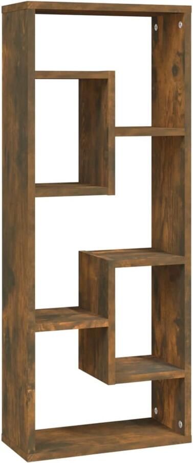 VidaXL Wandschap 36x16x90 cm Bewerkt hout Gerookt eiken Wanddecoratie Wandplank Opbergkast Houten Kast Bruine Meubels