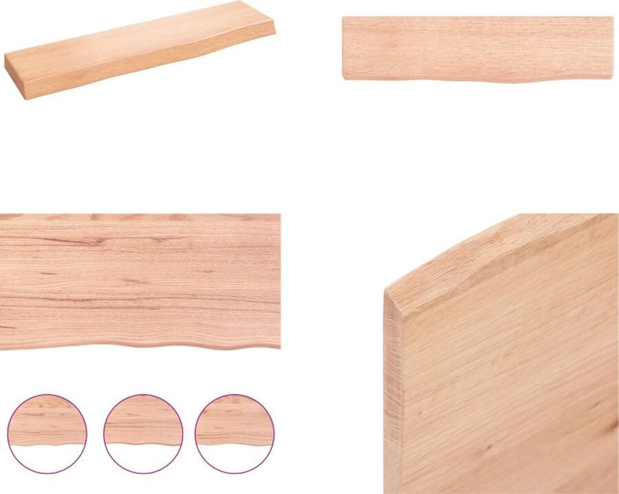 VidaXL Wandschap 40x10x2 cm behandeld massief eikenhout Wandschap Wandschappen Wandplank Wandrek