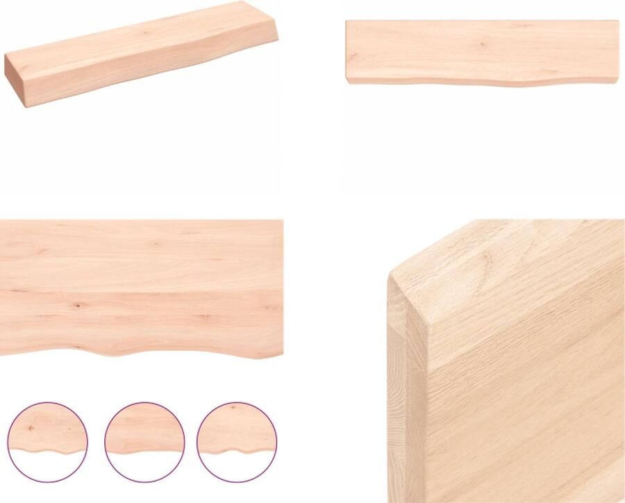 VidaXL Wandschap 40x10x4 cm onbehandeld massief eikenhout Wandschap Wandschappen Wandplank Wandrek