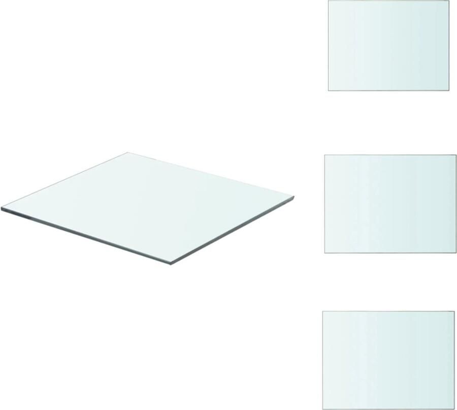 VidaXL Wandschap 40x30 cm Transparant glas Glazen Wandplank Wandenplankje Vitrinekast Muurkast Woonaccessoires