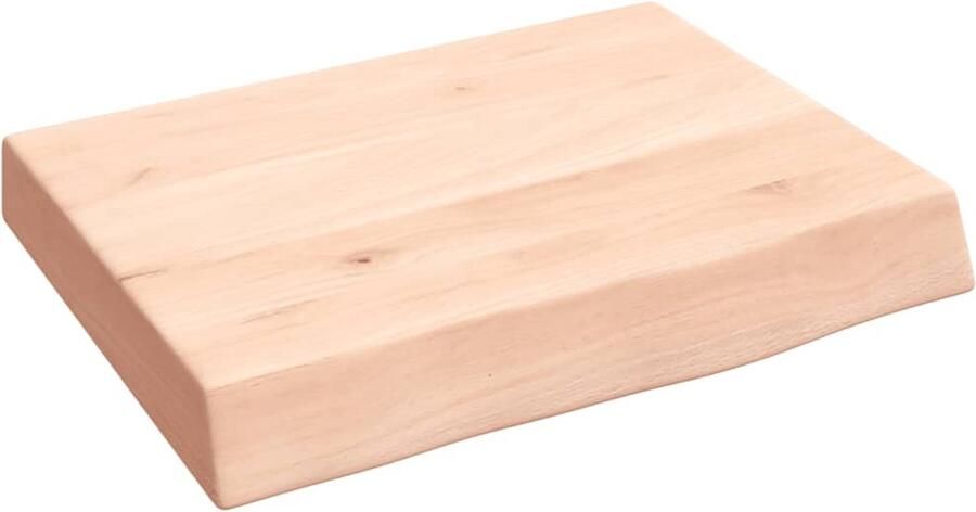 VidaXL Wandschap Massief Eikenhout 40x30 cm Wandplankje Houten Plank Eikenhouten Wandplank Opbergruimte Muurdecoratie