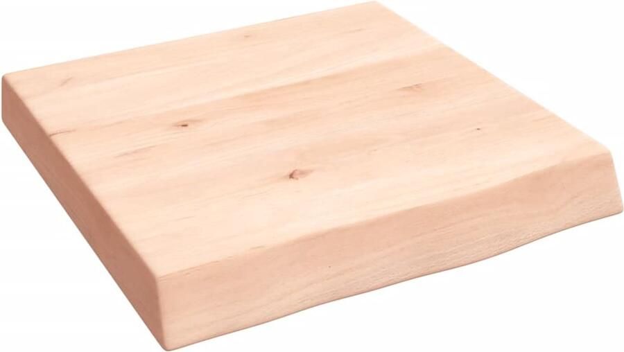 VidaXL Wandschap Onbehandeld Massief Eikenhout 40x40 cm Wandplankje Houten Plank Eikenhout Plank Vintage Wanddecoratie Rustic Wandplank