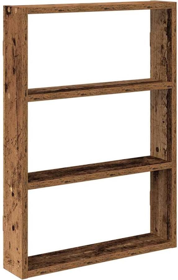 VidaXL Wandschap 43x9x60 cm oud houtkleur Wandplank Houten Plank Opbergplanken Decoratie Plank Wandenplank