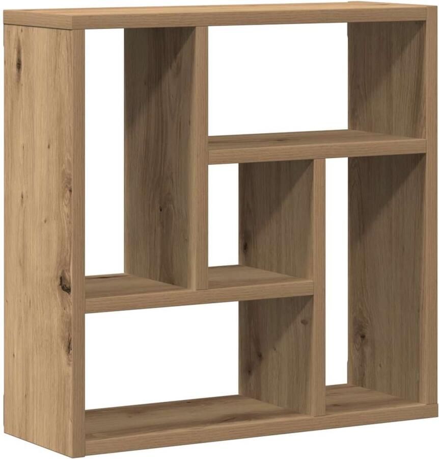 The Living Store Wandschap 45x16x45 cm bewerkt hout artisanaal eikenkleurig Wandplank Houten Plank Opbergplankje Woonaccessoires Decoratie