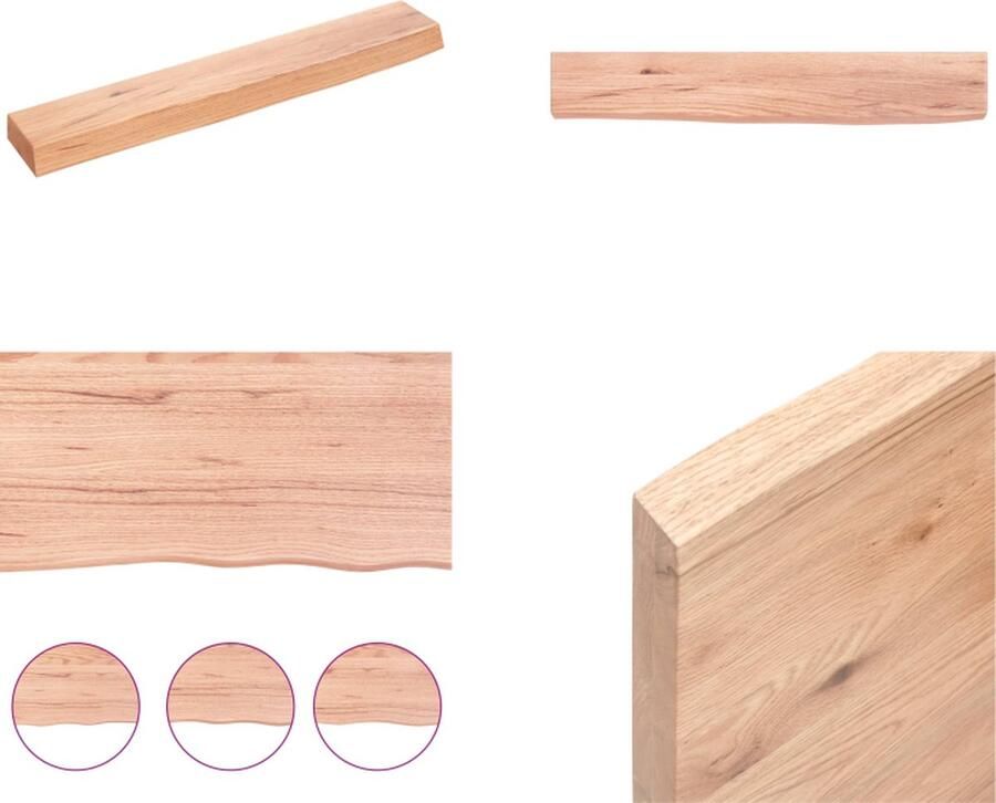 VidaXL Wandschap 60x10x4 cm behandeld massief eikenhout lichtbruin Wandschap Wandschappen Wandplank Wandrek