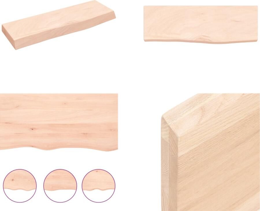 VidaXL Wandschap 60x20x4 cm onbehandeld massief eikenhout Wandschap Wandschappen Wandplank Wandrek
