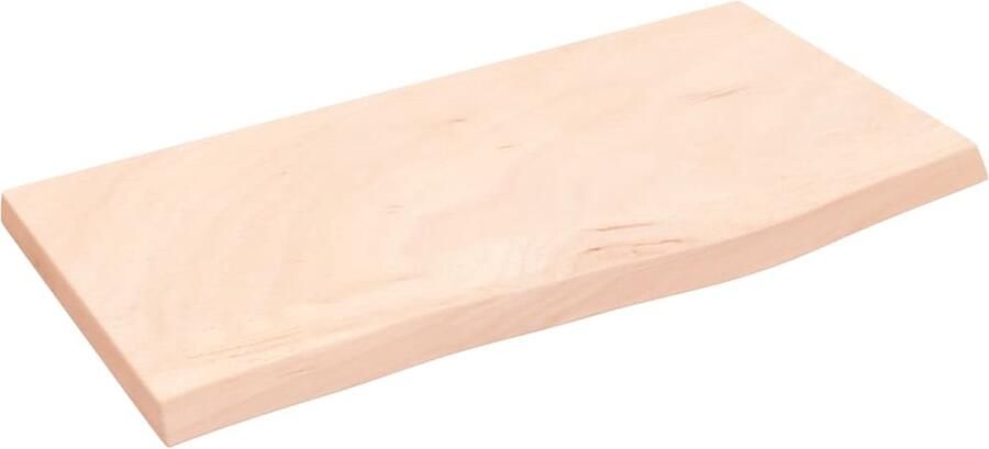 VidaXL Wandschap 60x30x2 cm Massief Eikenhout Wandplankje Houten Plank Eikenhouten Wandplank Rustic Wanddecoratie Vintage Wandplank