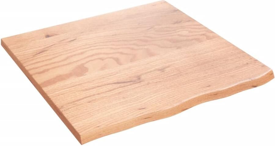 VidaXL Wandschap 60x60x2 cm behandeld massief eikenhout lichtbruin Wandschap Wandschappen Wandplank Wandrek