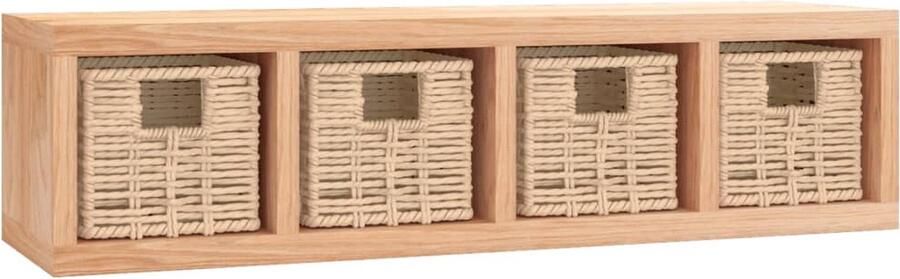 VidaXL Wandschap 62x18x16 cm Walnotenhout Houten Wandschap Wandplank Opbergwand Walnoten Hout Vintage Kastje