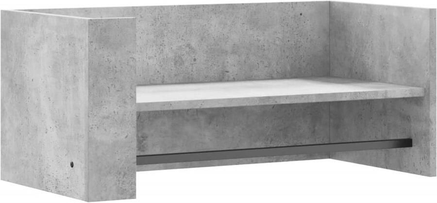 The Living Store Wandschap 70 5x35x30 5 cm bewerkt hout betongrijs Zwevend Wandschap Houten Wandschap Bergruimte Decoratief Wandschap Grijze Wandplank