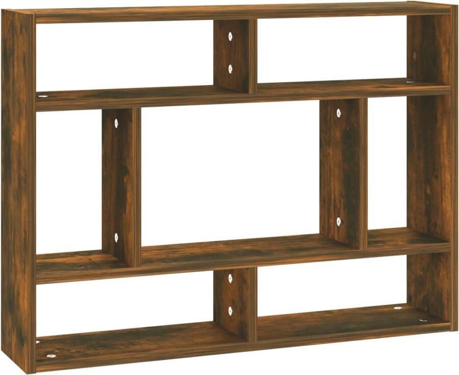 VidaXL Wandschap 75x16x55 cm Gerookt Eiken Wanddecoratie Houten Wandplank Bergruimte Opslagoplossing Livingroom Decor