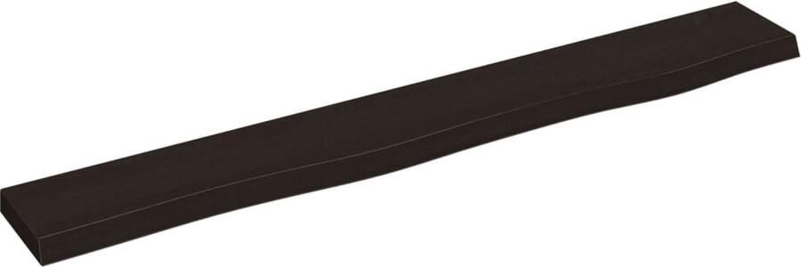 VidaXL Wandschap 80x10x2 cm Massief Eikenhout Donkerbruin Wandplanken Houten Wandplank Eikenhouten Plank Vintage Wanddecoratie Rustic Wandplank