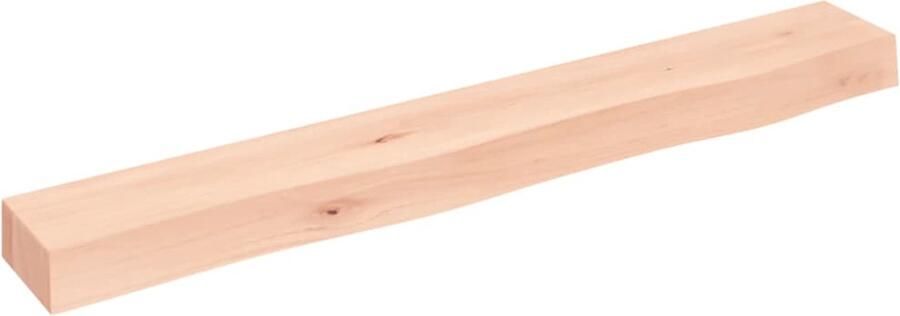 VidaXL Wandschap 80x10x6 cm Massief Eikenhout Wandplank Houten Plank Eikenhouten Plank Opbergplankje Wandenklem