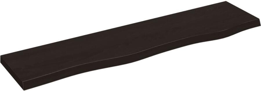 VidaXL Wandschap 80x20x2 cm Massief Eikenhout Donkerbruin Wandplanken Houten Wandplank Eikenhouten Wandplank Rustic Wanddecoratie Opbergruimte Muur