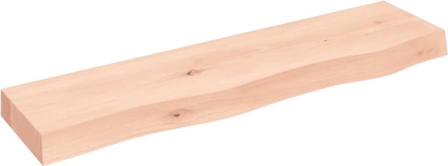 VidaXL Wandschap Massief Eikenhout 80x20x6 cm Wandplank Houten Plank Eikenhout Plank Rustic Wanddecoratie Vintage Wandplank