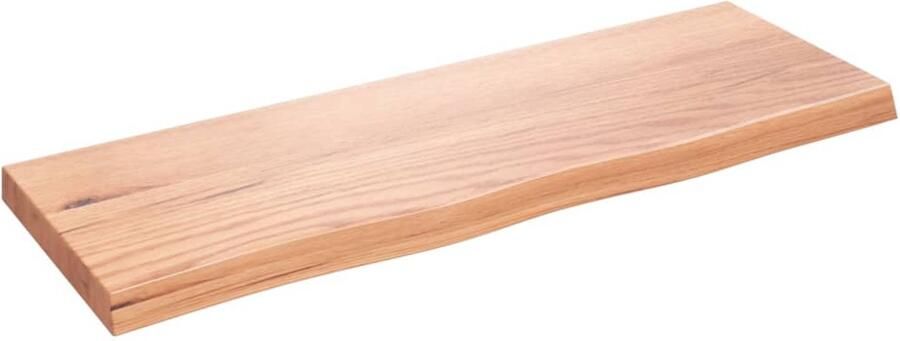 VidaXL Wandschap 80x30 cm Massief eikenhout Wandplank Eikenhouten Plank Rustic Decor Opbergruimte Wandenplanken Set