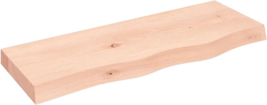 VidaXL Wandschap 80x30x2-6 cm Massief Eikenhout Wandplank Houten Plank Eikenhouten Plank Rustic Decor Opbergruimte