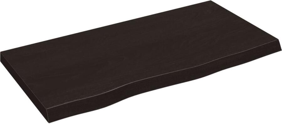 VidaXL Wandschap 80x40x(2-4)cm behandeld massief eikenhout donkerbruin Wandschap Wandschappen Wandplank Wandrek