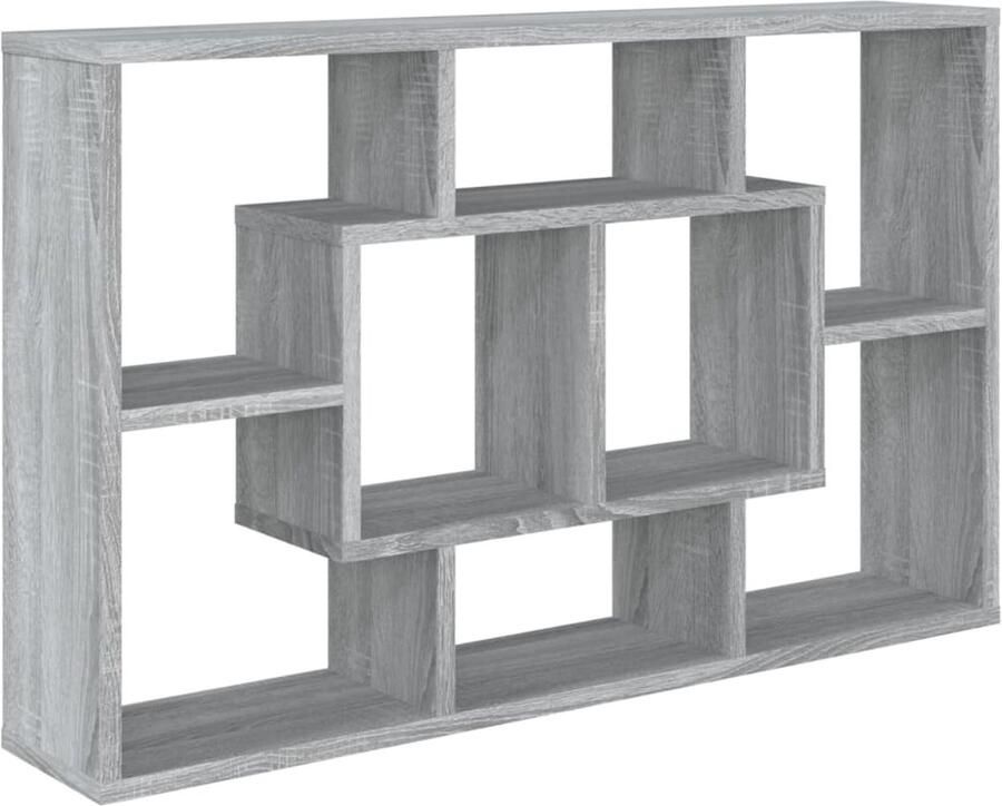 VidaXL Wandschap Grijs Sonoma Eiken 85x16x52 5cm Wandplankje Houten Plank Bergruimte Opslagoplossing Woonaccessoires