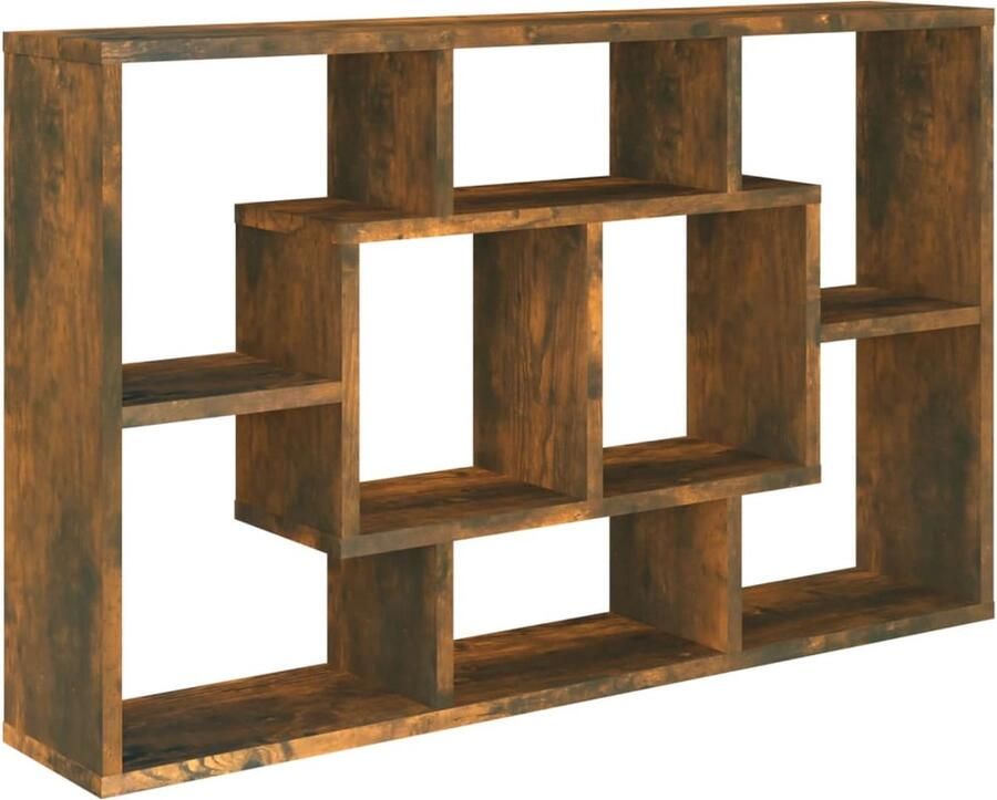 VidaXL Wandschap 85x16x52 5 cm Gerookt Eiken Wandplankje Houten Plank Bergruimte Opslagoplossing Woonaccessoires - Foto 2