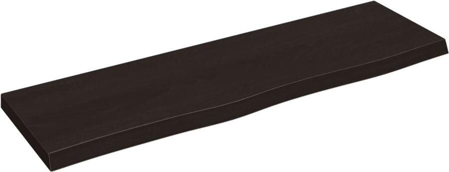 VidaXL Wandschap behandeld massief eikenhout donkerbruin Wandschap Wandschappen Wandplank Wandrek