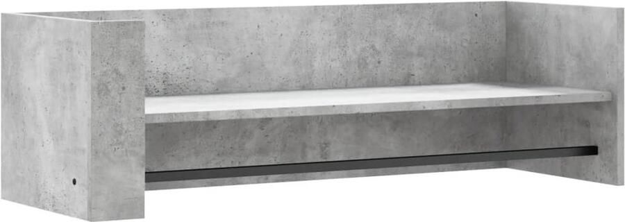 VidaXL Wandschap Betongrijs Bewerkt hout 100 cm Zwevend Wandschap Houten Wandplank Bergruimte Decoratief Wandrek Opbergkast Muur