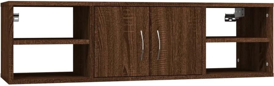 VidaXL Wandschap Bruin Eiken 102x30x29 cm Wandplanken Houten Plank Opbergkast Woonaccessoires Vintage Meubels