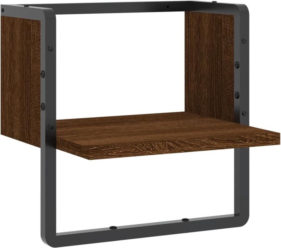 VidaXL Wandschap Bruin Eiken 30x25x30 cm Wandplanken Houten Wandplank Bruine Eiken Kleur Wanddecoratie Opbergruimte