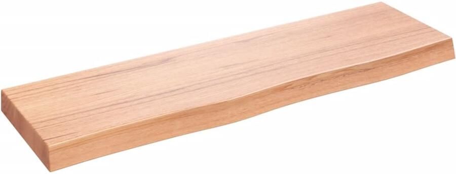 VidaXL Wandschap Eikenhout 100x30 cm Lichtbruin Wandplank Massief Eikenhout Rustic Vintage Opbergruimte