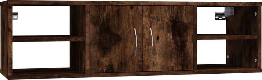 VidaXL Wandschap Gerookt Eiken 102x30x29 cm Wandplank Houten Plank Bergruimte Opslagoplossing Woonaccessoires