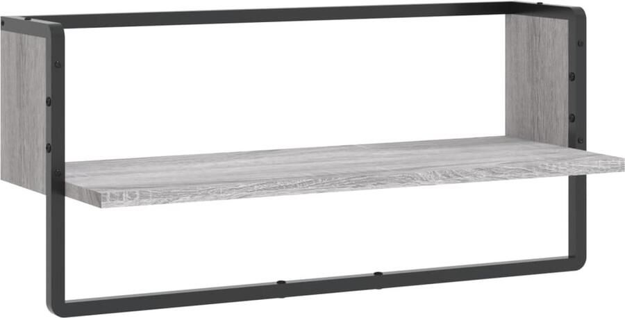 VidaXL Wandschap Grijs Sonoma Eiken 65x25x30 cm Zwevend Wandschap Houten Wandplank Wanddecoratie Grijze Woondecoratie Salonwanddecoratie