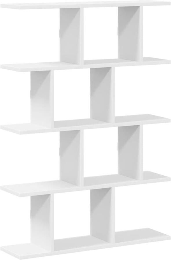 The Living Store Wandschap kubus 12 vakken bewerkt hout wit Wandplankje Houten Plank Opslagoplossing Kastje Organisator