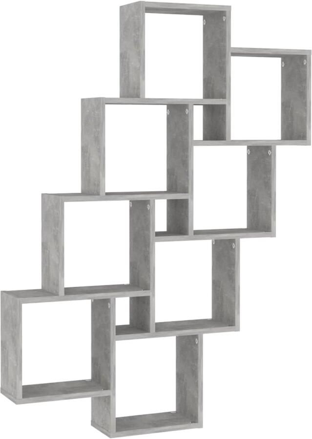 VidaXL Wandschap Kubus 90x15x119 cm Betongrijs Kubus Wandschap Wandkast Wandplank Bergruimte Opslagruimte