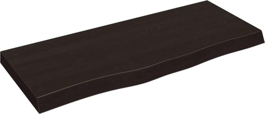 VidaXL Wandschap Massief Eiken Donkerbruin 100x40cm Wandplankje Houten Plank Eikenhouten Wandplank Rustic Wanddecoratie Vintage Wandplank