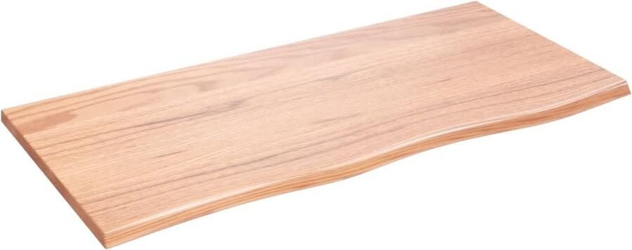 VidaXL Wandschap Massief Eikenhout 100x50x2 cm Wandplank Eikenhouten Plank Ruime Wandplank Vintage Wandplank Landelijke Wandplank