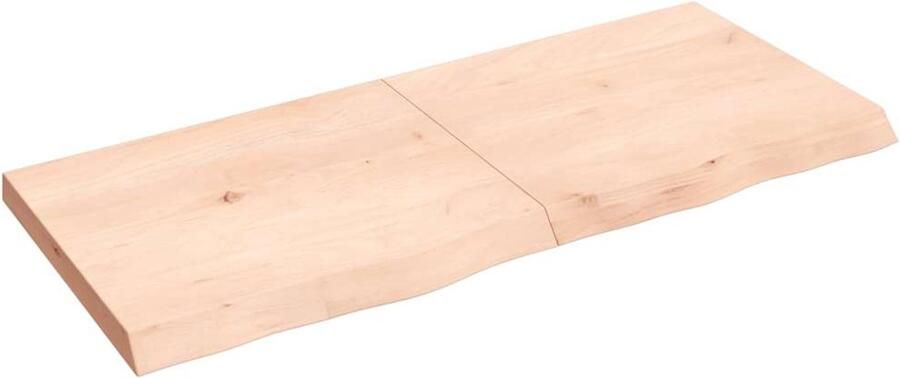 VidaXL Wandschap Massief Eikenhout 140x60 cm Wandplank Houten Plank Eikenhouten Wandplank Rustic Wanddecoratie Vintage Wandplank