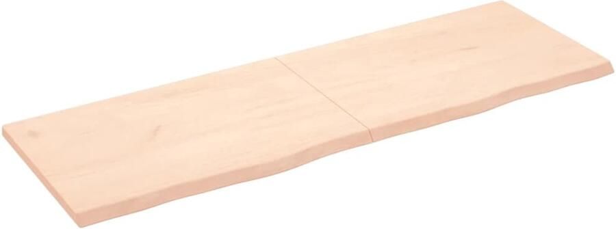 VidaXL Wandschap Massief Eikenhout 180x60 cm Natuurlijk Wandplank Houten Plank Eikenhouten Wandplank Ruime Wandplank Vintage Wandplank