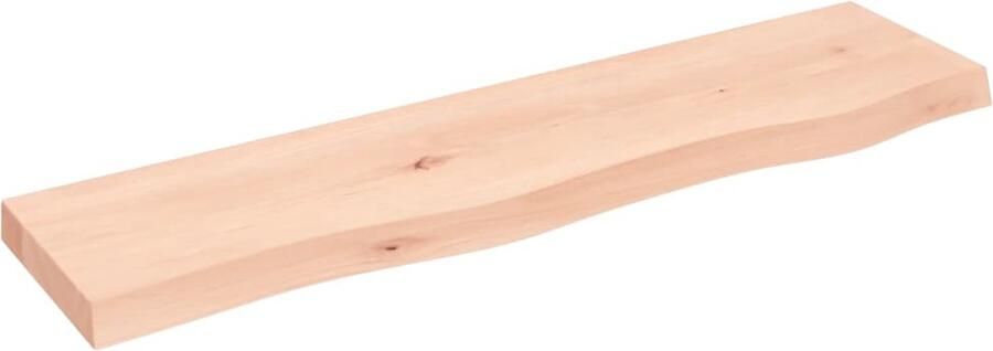 VidaXL Wandschap Massief Eikenhout 80x20x4 cm Wandplank Houten Plank Eikenhouten Wandplank Rustic Wanddecoratie Opbergplankje