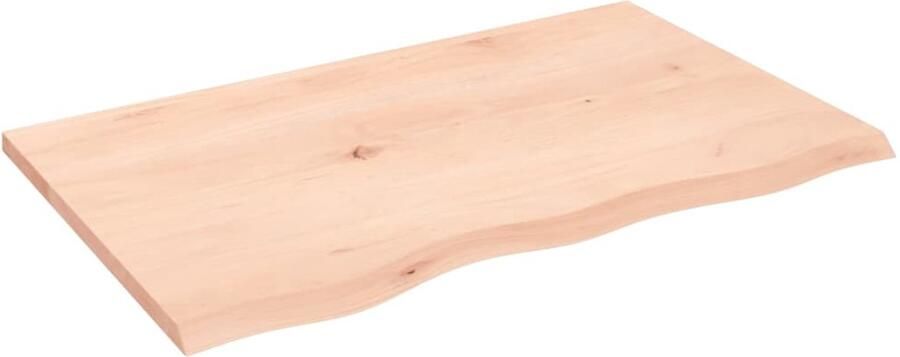 VidaXL Wandschap Massief Eikenhout 80x50x2 cm Wandplankje Houten Wandplank Eikenhouten Wandplank Rustic Wanddecoratie Vintage Wandplank