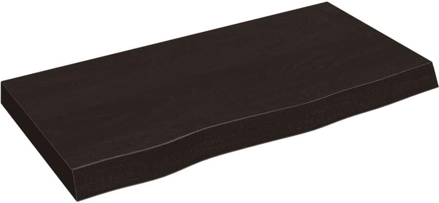 VidaXL Wandschap Massief Eikenhout Donkerbruin Wandplank Houten Plank Eikenhouten Wandplank Rustic Decor Vintage Interieur