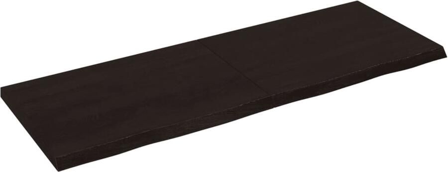 VidaXL Wandschap Massief Eikenhout Donkerbruin Wandplank Houten Wandplank Eikenhouten Wandplank Vintage Wandplank Industriële Wandplank