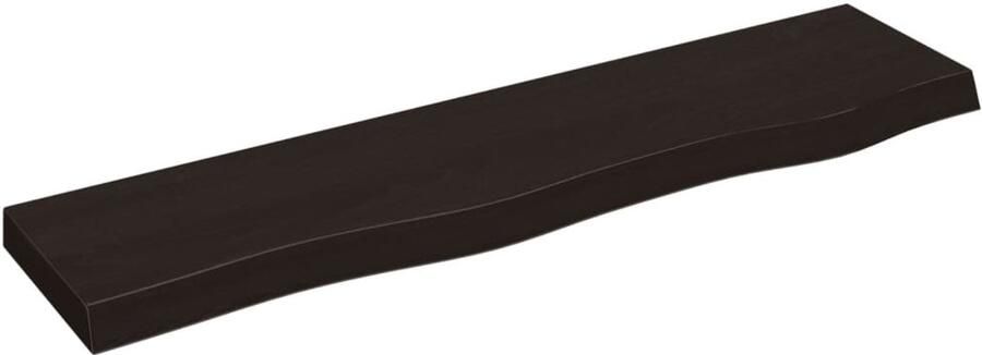 VidaXL Wandschap Massief Eikenhout Donkerbruin Wandplanken Houten Wandplank Eikenhouten Plank Vintage Wanddecoratie Opberghaak