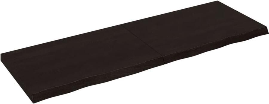 VidaXL Wandschap massief eikenhout Donkerbruin Wandplanken Houten Wandplank Vintage Wandplank Rustic Decor Opbergruimte