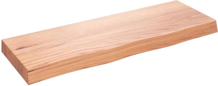 VidaXL Wandschap Massief Eikenhout Lichtbruin Wandplank Eikenhout Plank Rustic Wanddecoratie Opbergruimte Muur Vintage Wandplank