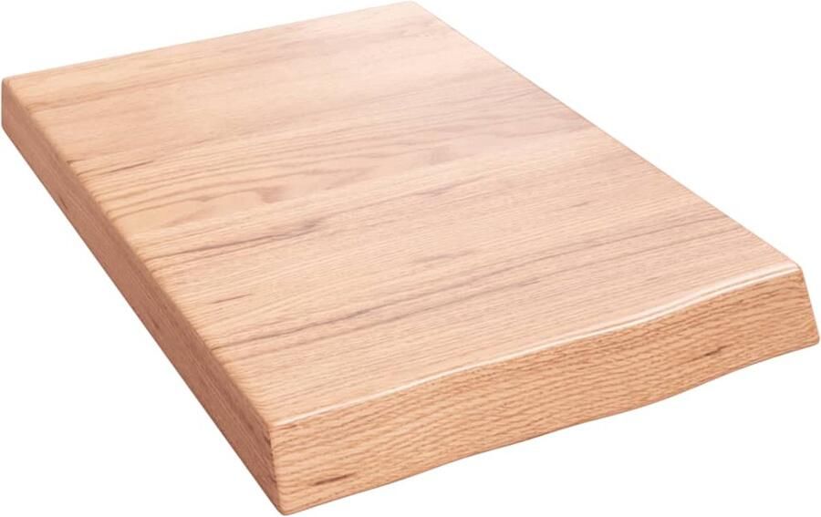 VidaXL Wandschap Massief Eikenhout Lichtbruin Wandplank Eikenhouten Plank Rustic Decor Opbergruimte Muurplanken