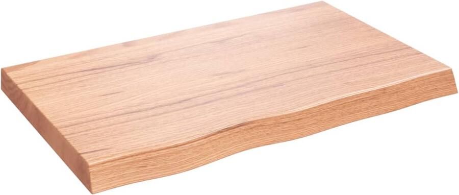 VidaXL Wandschap massief eikenhout lichtbruin Wandplanken Eikenhouten Plank Rustic Style Opslagruimte Woonaccessoires