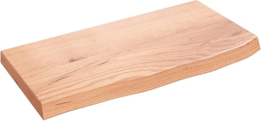 VidaXL Wandschap Massief Eikenhout Lichtbruin Wandplanken Eikenhouten Plank Wanddecoratie Opbergruimte Living Accessoires
