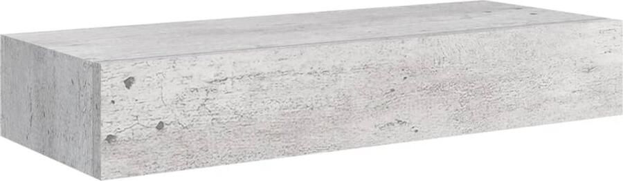 VidaXL Wandschap met Lade Betongrijs MDF 60x23 5x10 cm Zwevend Schap Wandenplank Ladekast Bergruimte Minimalistische Meubels