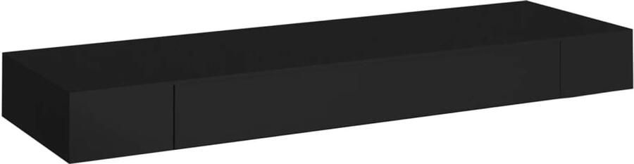 VidaXL Wandschap Zwevend Met Lade Zwart 80x25x8 cm Wandplank Zwevende Plank Opbergplank Ladekast Kasten